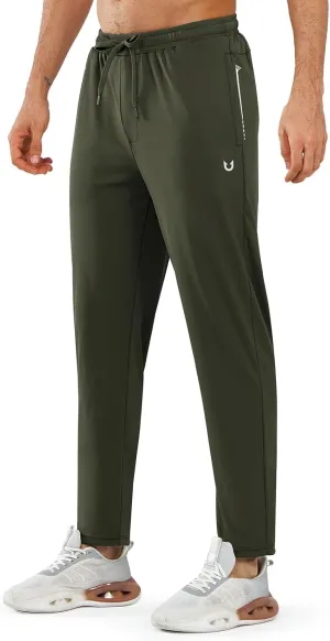 NORTHYARD Men’s Athletic Track Pants Sweatpants with Zipper Pockets Workout Gym Jogger Pants Open Bottom