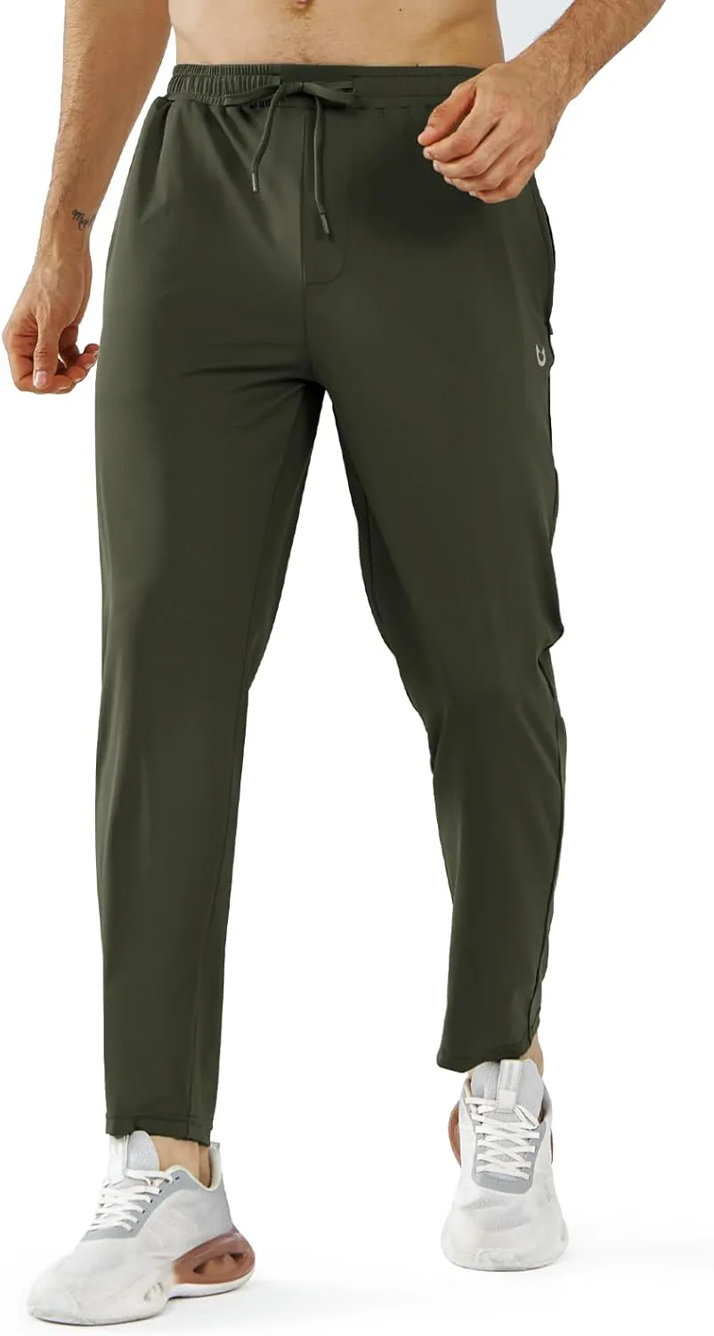 NORTHYARD Men’s Athletic Track Pants Sweatpants with Zipper Pockets Workout Gym Jogger Pants Open Bottom