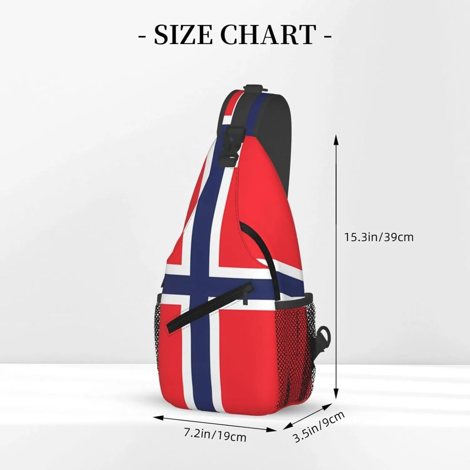 Norway Norwegian Flag Chest Sling Bag Crossbody Shoulder Backpack Bag Gym Cycling Daypack Travel Hiking Cross Bag