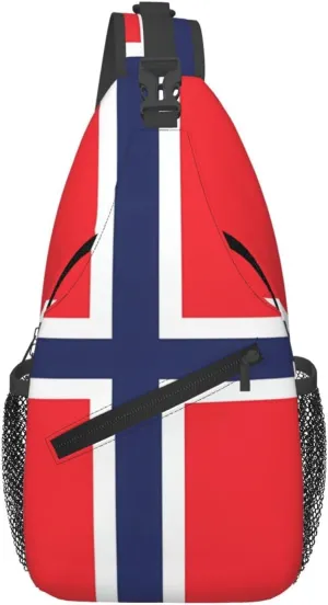 Norway Norwegian Flag Chest Sling Bag Crossbody Shoulder Backpack Bag Gym Cycling Daypack Travel Hiking Cross Bag