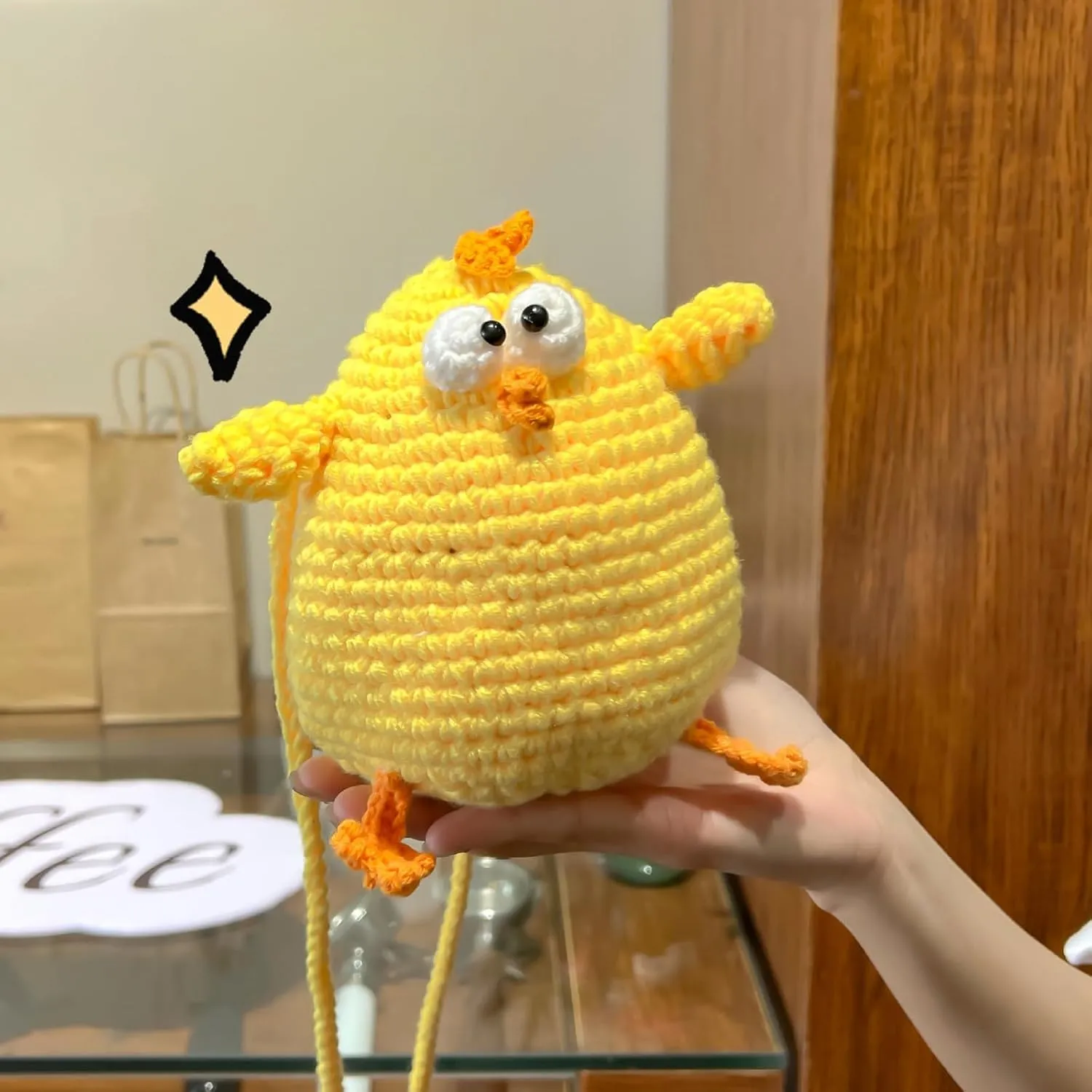 Novelty Hand-Crochet Crossbody Bag, Mini Cute Kawaii Knitted Shoulder Bag, Handwoven Crochet Handbags