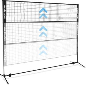 NQV 10FT Height-Adjustable Net for Pickleball Badminton Volleyball Soccer on Lawn Beach Backyard Indoor Outdoor