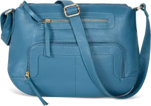 Oak Leathers Women's Crossbody Bag - Genuine Leather Crossover Shoulder Purse With Adjustable Sling Strap - Medium Size
