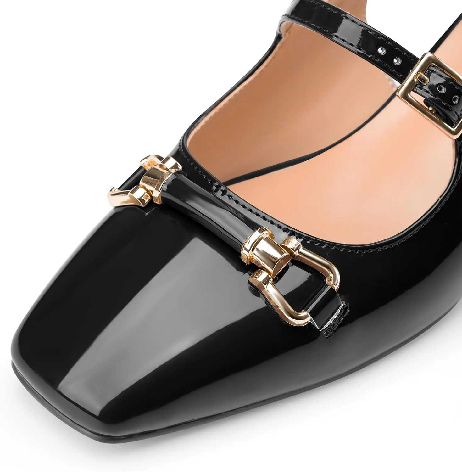 Oh Mispares Slingbacks Block Heels for Women Square Toe Low Heels Adjustable Buckle Strap Slip on Fashion Slingback Spring Summer Dress Pumps