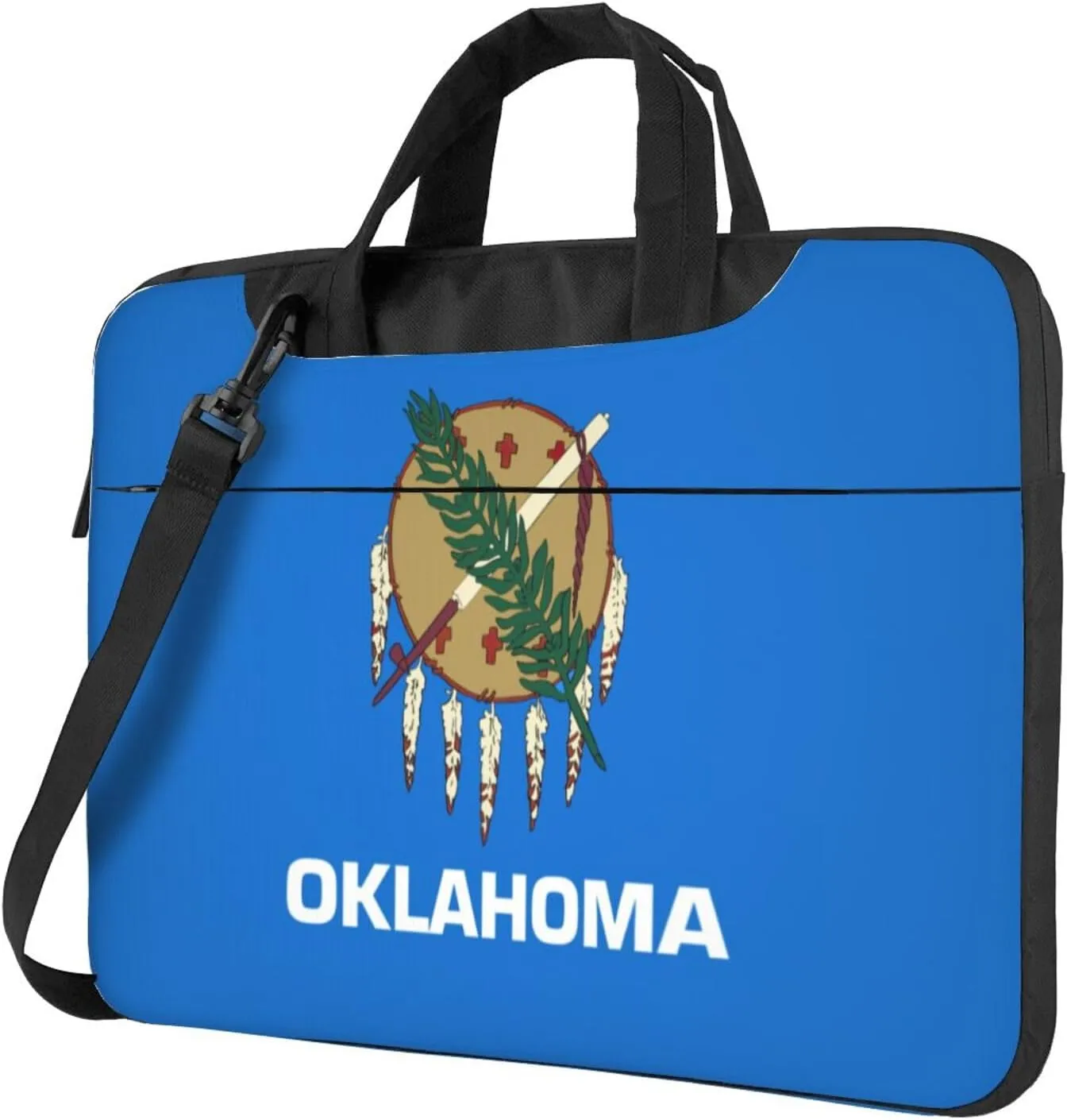 Oklahoma State Flag Print Laptop Adjustable Shoulder Strap With Handle Accessory Pocket For Men Women