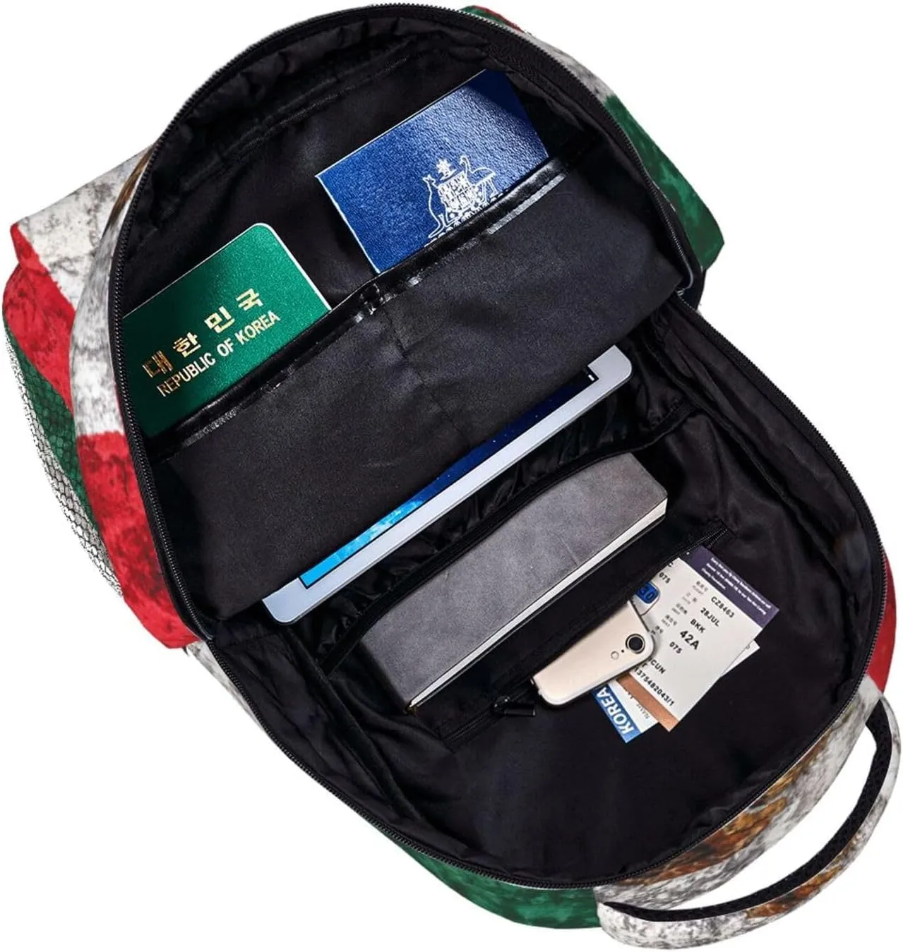 Old Wall Mexico Flag Backpack Laptop Backpack Sports Travel Shoulder bag Light casual backpack