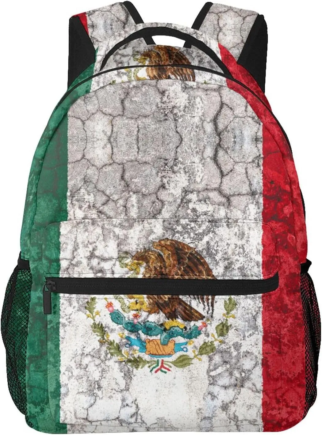 Old Wall Mexico Flag Backpack Laptop Backpack Sports Travel Shoulder bag Light casual backpack