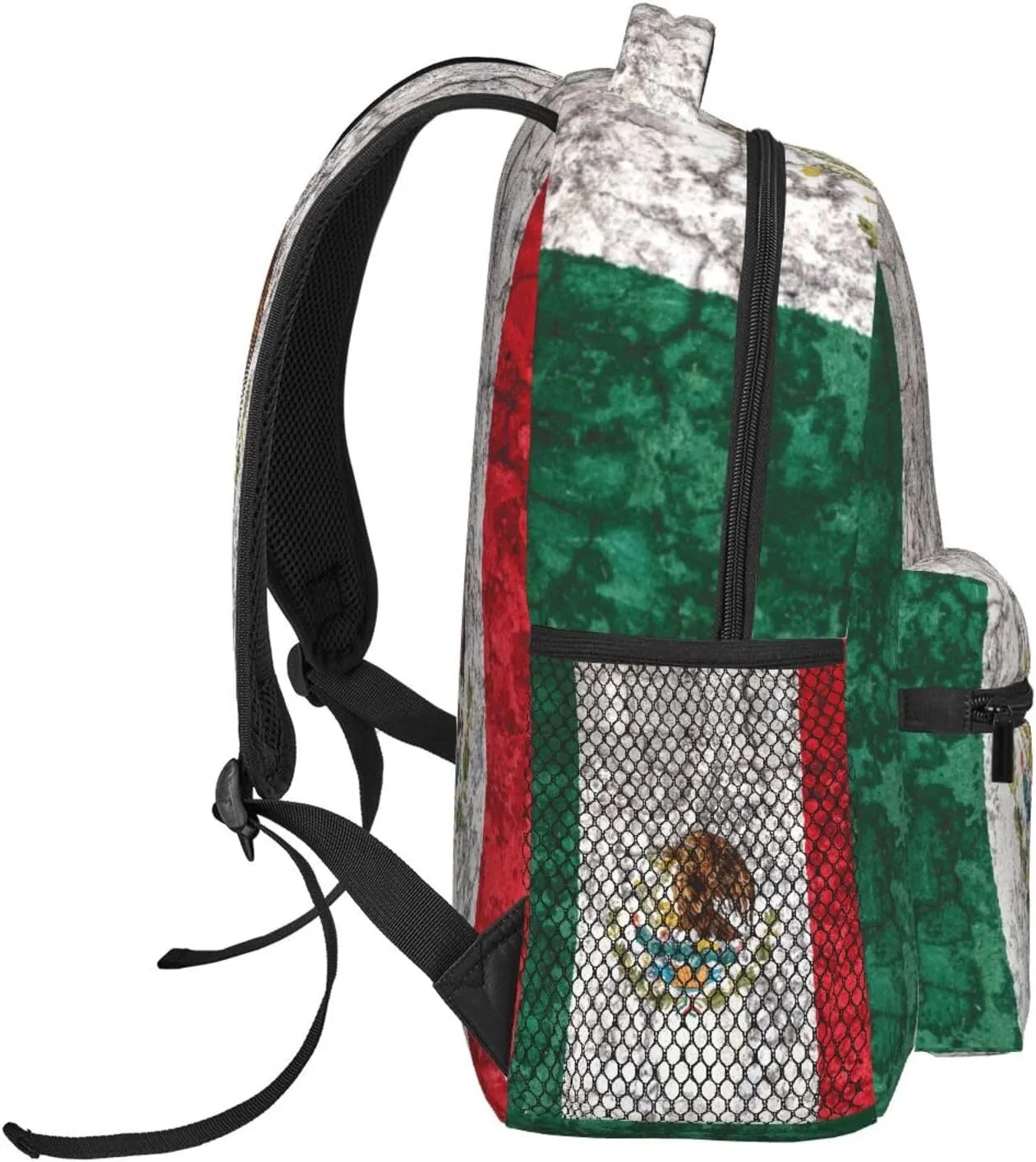 Old Wall Mexico Flag Backpack Laptop Backpack Sports Travel Shoulder bag Light casual backpack