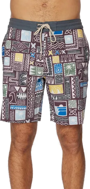 O'NEILL Men's 18 Inch Geo Print Boardshorts - Water Resistant Swim Trunks for Men with Quick Dry Stretch Fabric and Pockets
