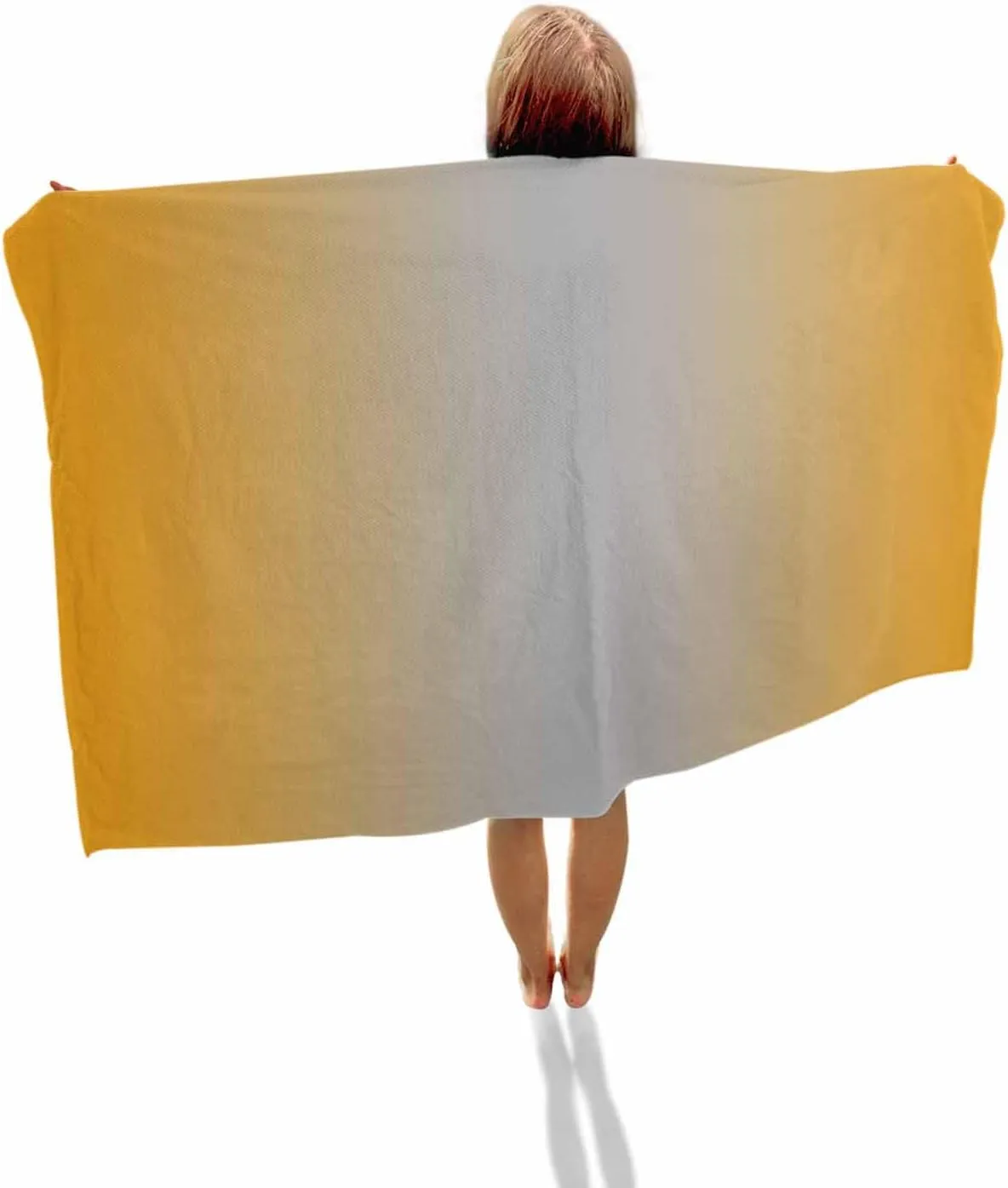 Orange with Grey Beach Towel 31"x61" Microfiber Beach Towels Oversized Sand Free Quick Dry Beach Towel/Bath Towels/Yoga Towel/Pool Towels/Travel Towel for Women Men Girls Kids-Gradient