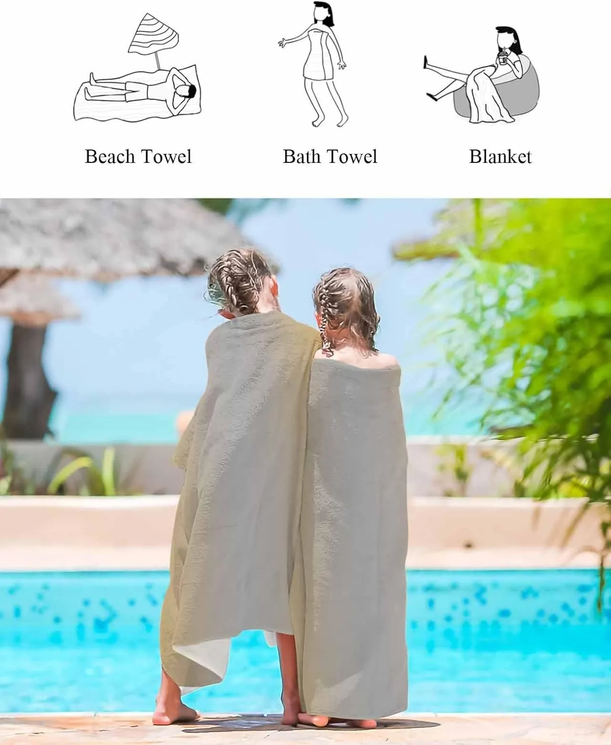 Orange with Grey Beach Towel 31"x61" Microfiber Beach Towels Oversized Sand Free Quick Dry Beach Towel/Bath Towels/Yoga Towel/Pool Towels/Travel Towel for Women Men Girls Kids-Gradient
