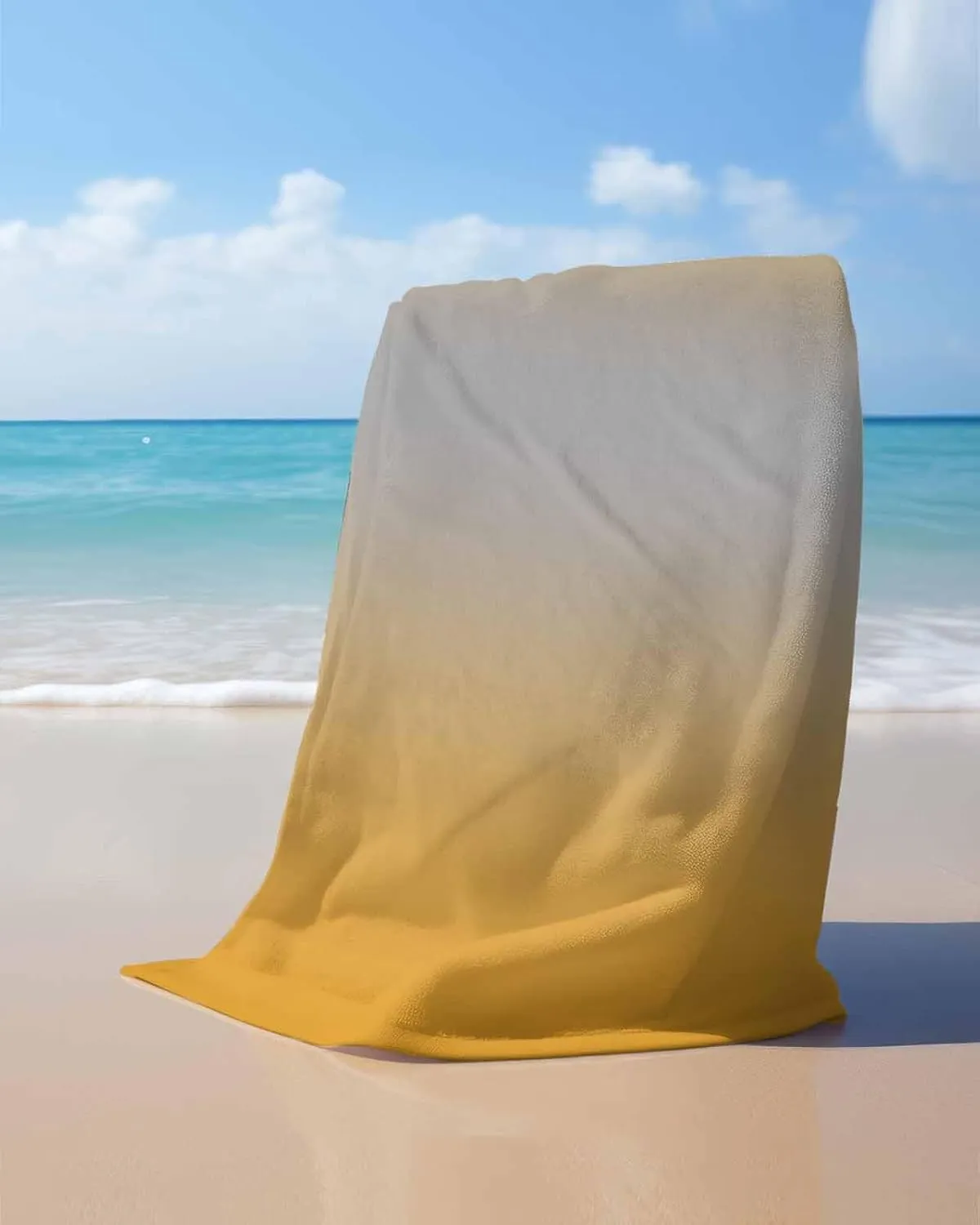 Orange with Grey Beach Towel 31"x61" Microfiber Beach Towels Oversized Sand Free Quick Dry Beach Towel/Bath Towels/Yoga Towel/Pool Towels/Travel Towel for Women Men Girls Kids-Gradient