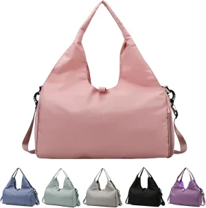 Orgonite Yoga Gym Bag for Women, Duffel Bag with Shoe Compartment, Sports Bag with Yoga Mat Holder, Travel Duffel Tote Bag Workout Bag Weekender Bag with Wet Dry Storage Pockets