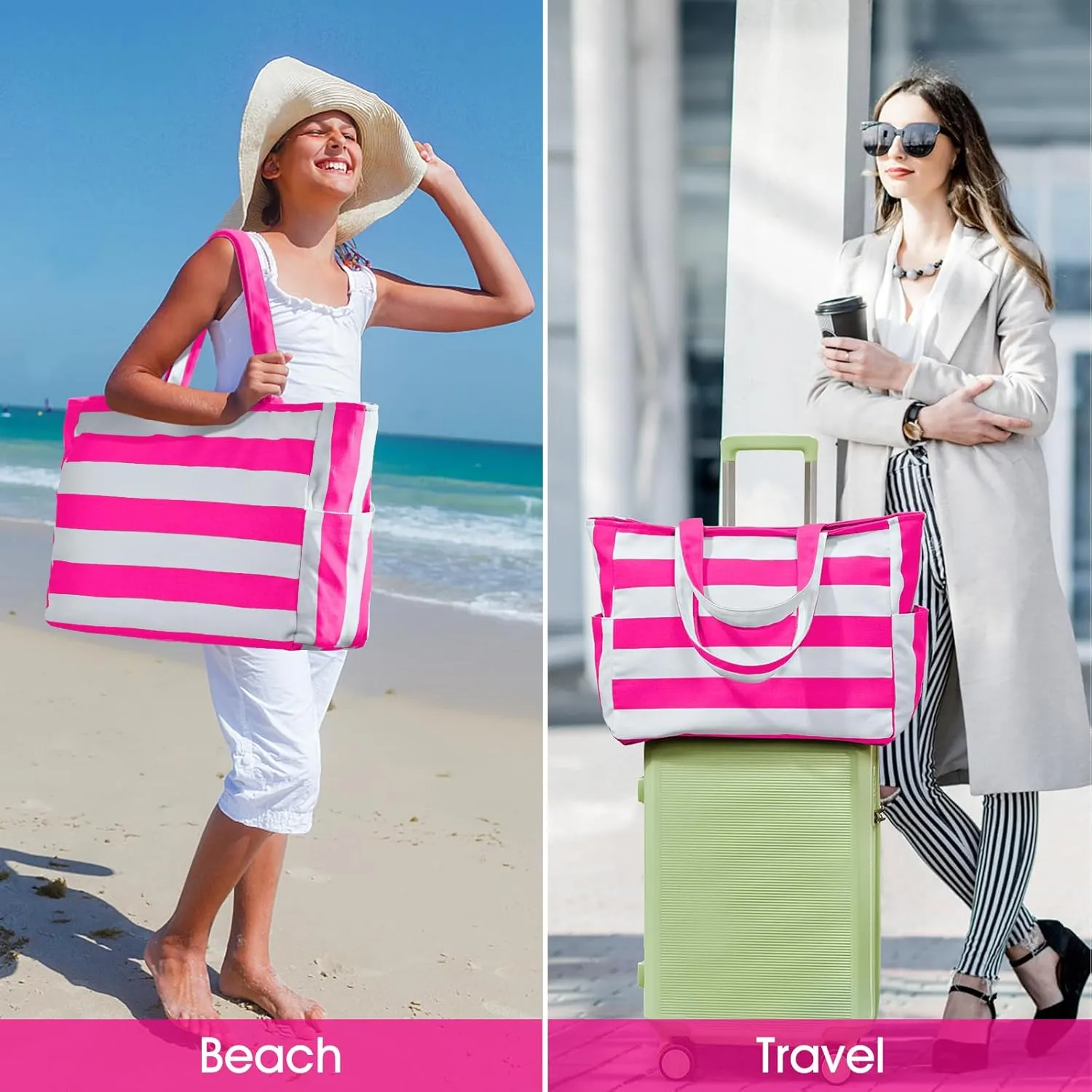 oscaurt Beach Bags for Women Travel Weekender Bag Swim Pool Bag Gifts for Women Travel Beach Essentials