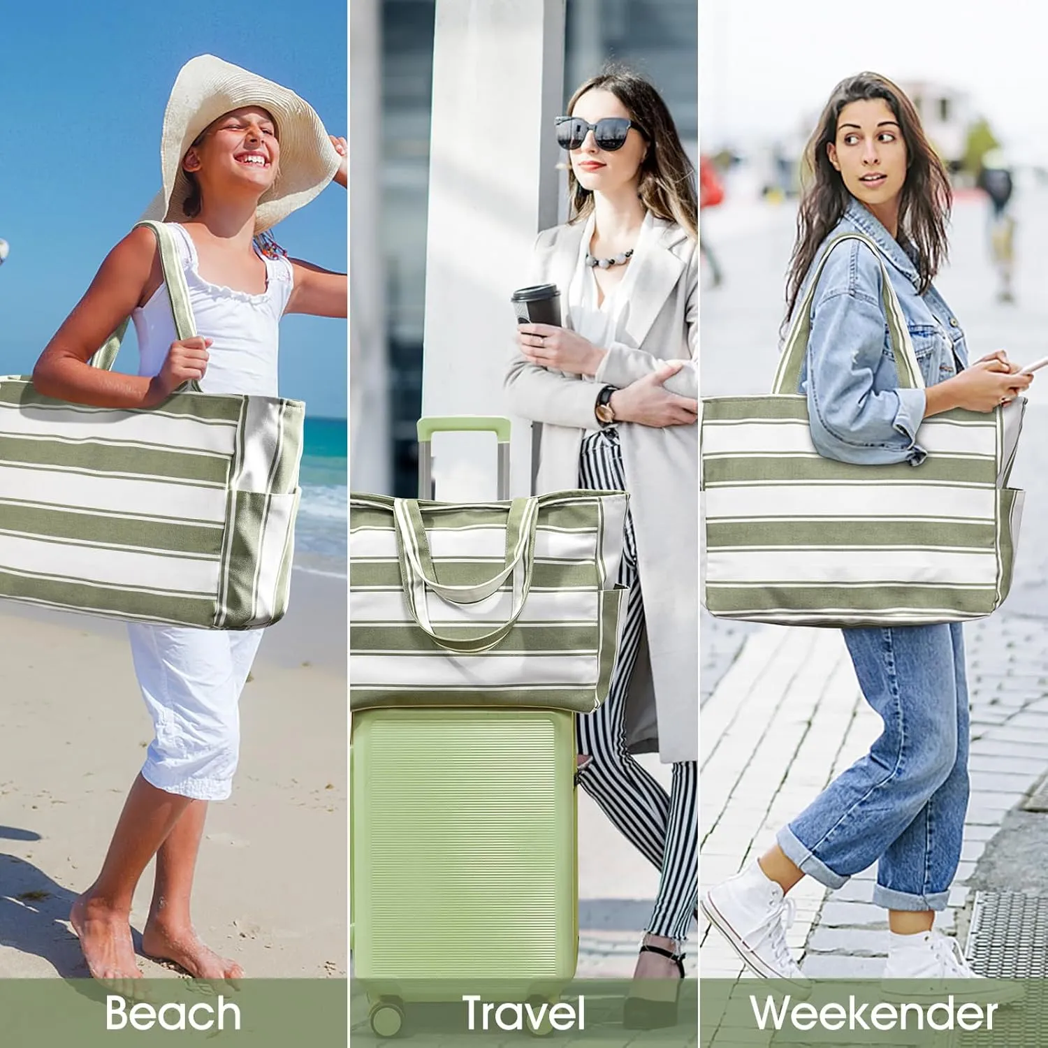 oscaurt Beach Bags for Women Travel Weekender Bag Swim Pool Bag Gifts for Women Travel Beach Essentials