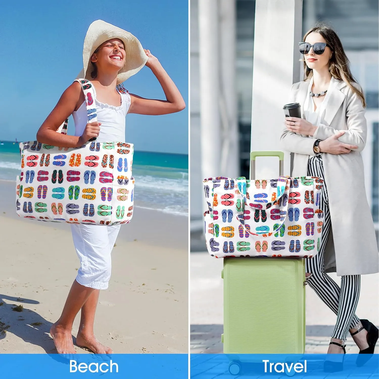 oscaurt Beach Bags for Women Travel Weekender Bag Swim Pool Bag Gifts for Women Travel Beach Essentials