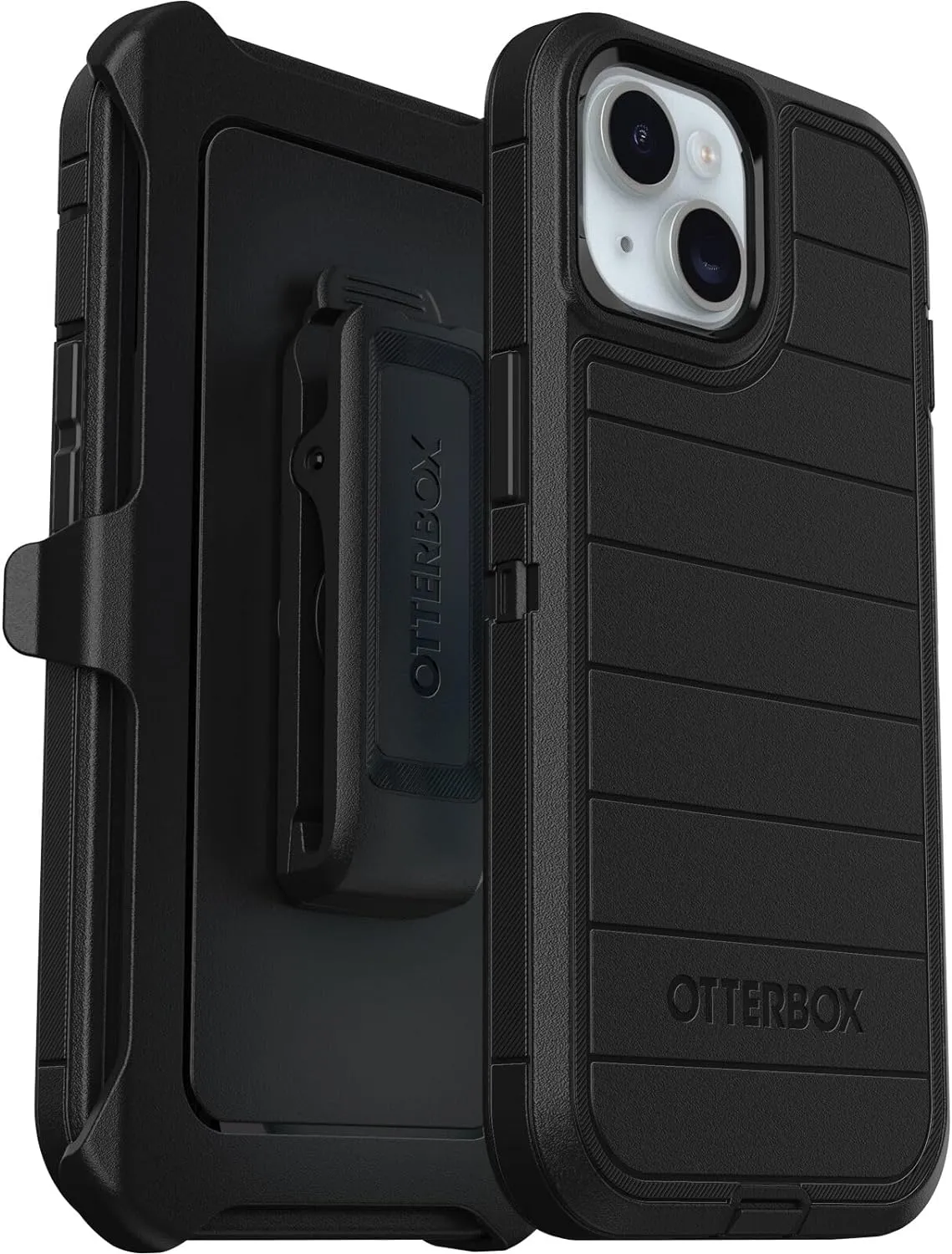 OtterBox iPhone 15, iPhone 14, and iPhone 13 Defender Series Pro Case - Black, screenless, Rugged & Durable, with Port Protection, Includes Holster Clip Kickstand