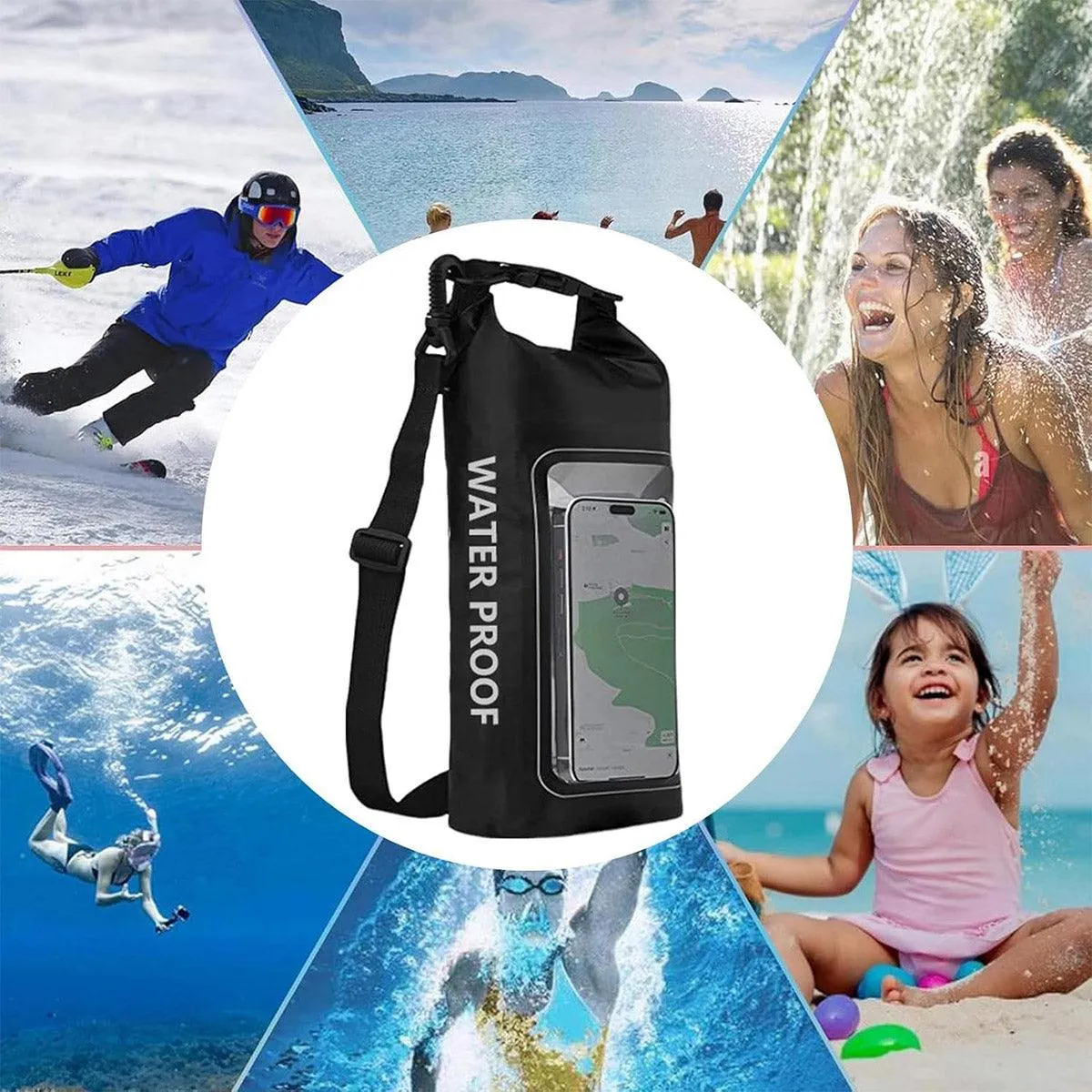Outdoor Crossbody Bag Two-in-One Mobile Phone Waterproof Bag PVC Swimming