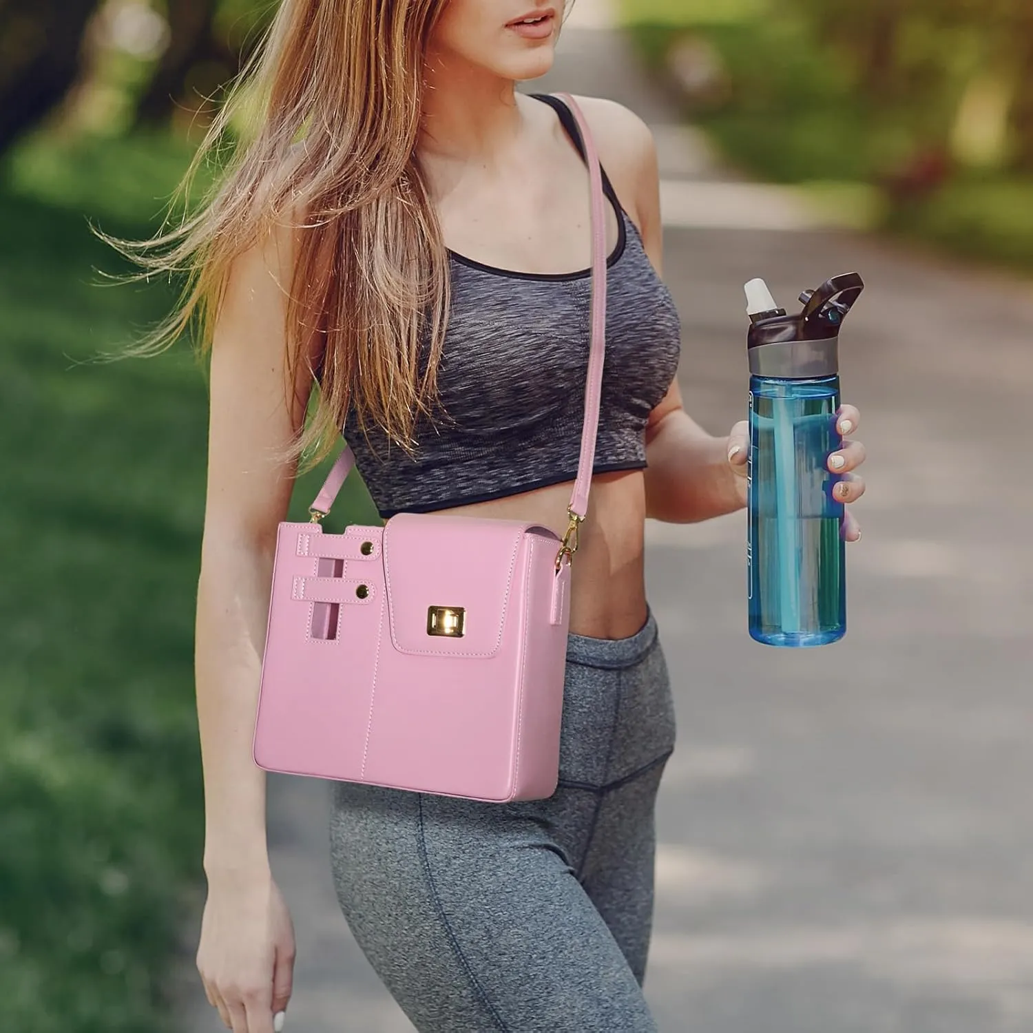 Outdoor Portable Crossbody Water Cup Storage Bag, Shoulder Bag with Sports Water Bottle Holder for Stanley Cup Purse