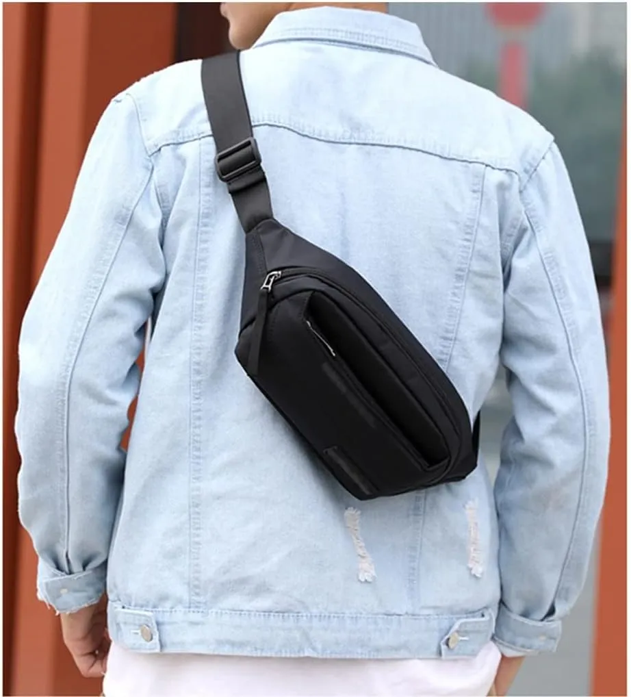 Outdoor Waist Belt Casual Men's Fanny Pack Casual Hip Bag Shoulder Bag Crossbody Zipper Chest Purse (Color: A, Size: 23cm*13cm*9cm) (C 23cm*13cm*9cm)