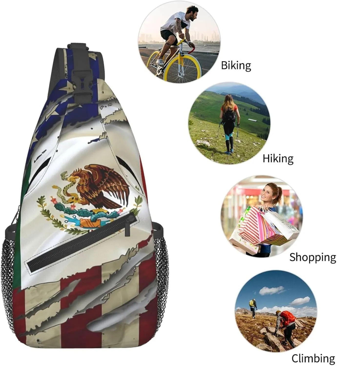 Panamanian Girl Messy Hair Sunglasses Panama Pride Sling Bag Adjustable Chest Bags Crossbody Bag Shoulder Backpack