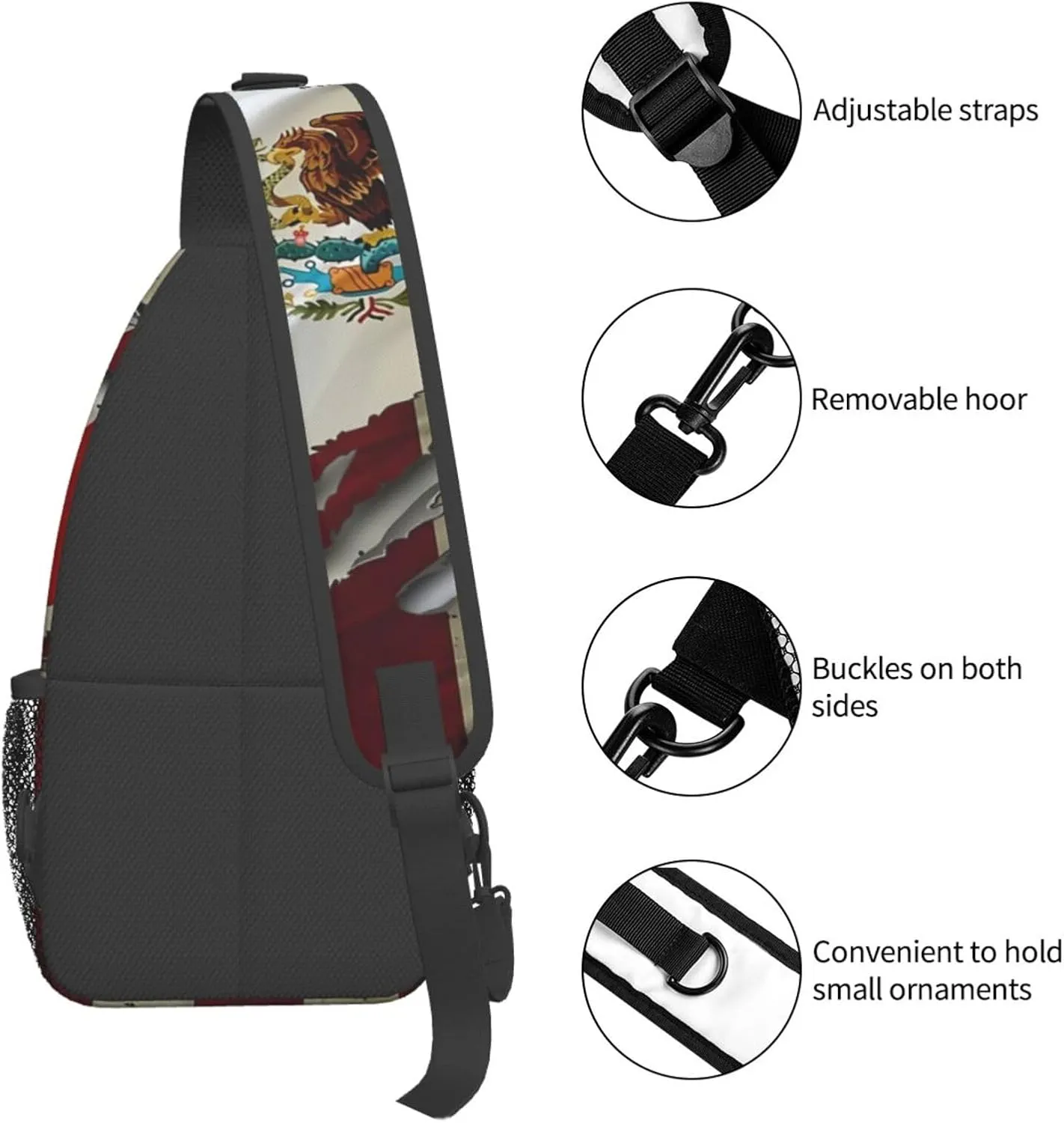 Panamanian Girl Messy Hair Sunglasses Panama Pride Sling Bag Adjustable Chest Bags Crossbody Bag Shoulder Backpack