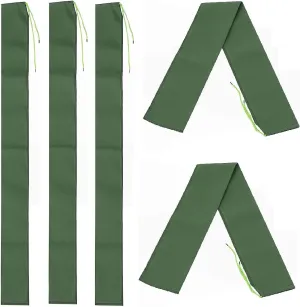 PATIKIL 4' x 6" Sand Bag for Flooding, 5 Pack Long Canvas Sandbags Thickened Water barriers for Flooding with Binding Elastic Band for Door Flood Control, Green