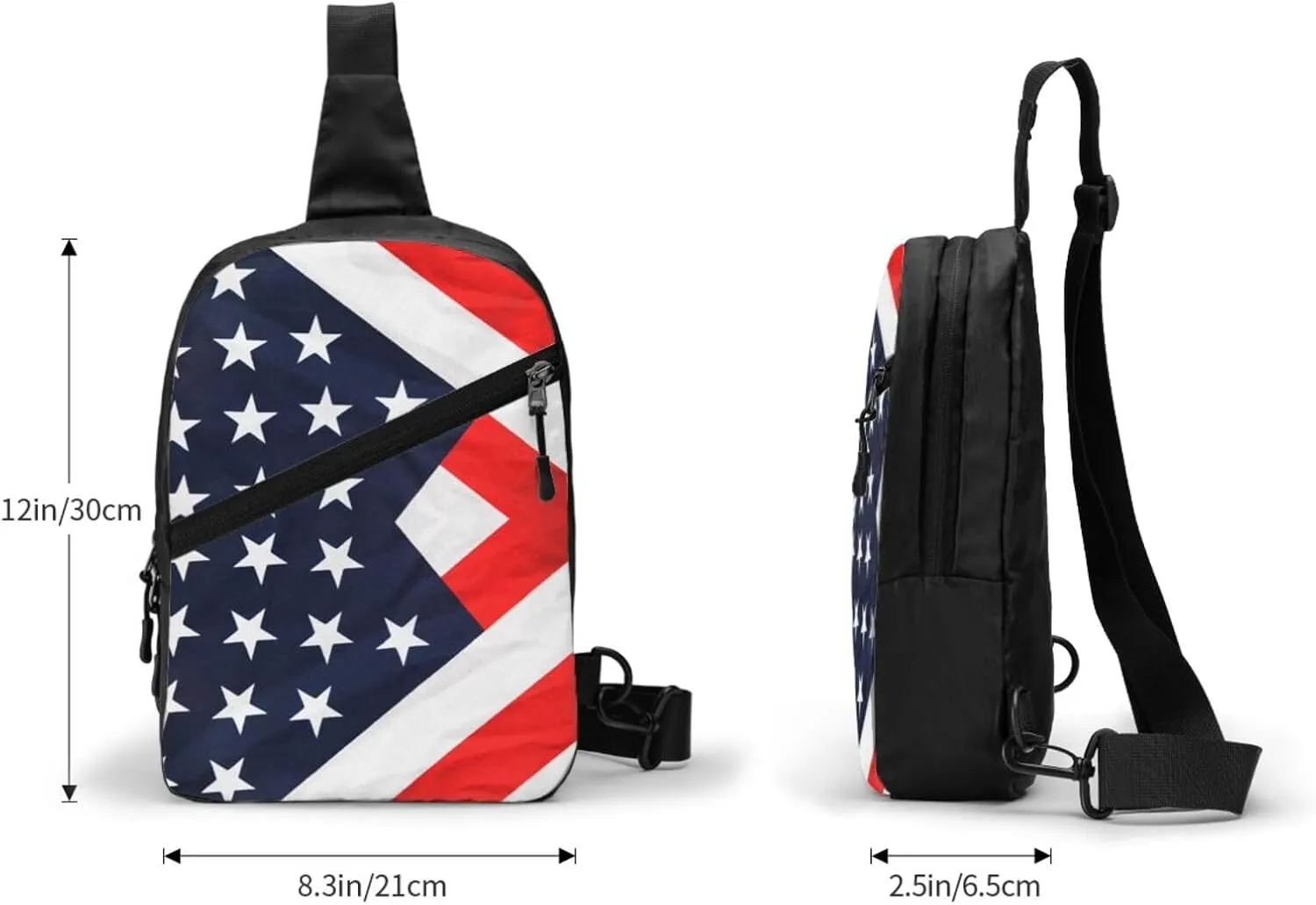 Patriotic American Flag Crossbody Bag Casual Daypack for Hiking, Traveling Outdoors