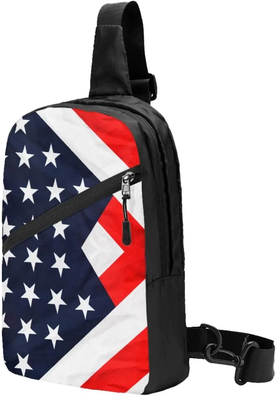 Patriotic American Flag Crossbody Bag Casual Daypack for Hiking, Traveling Outdoors