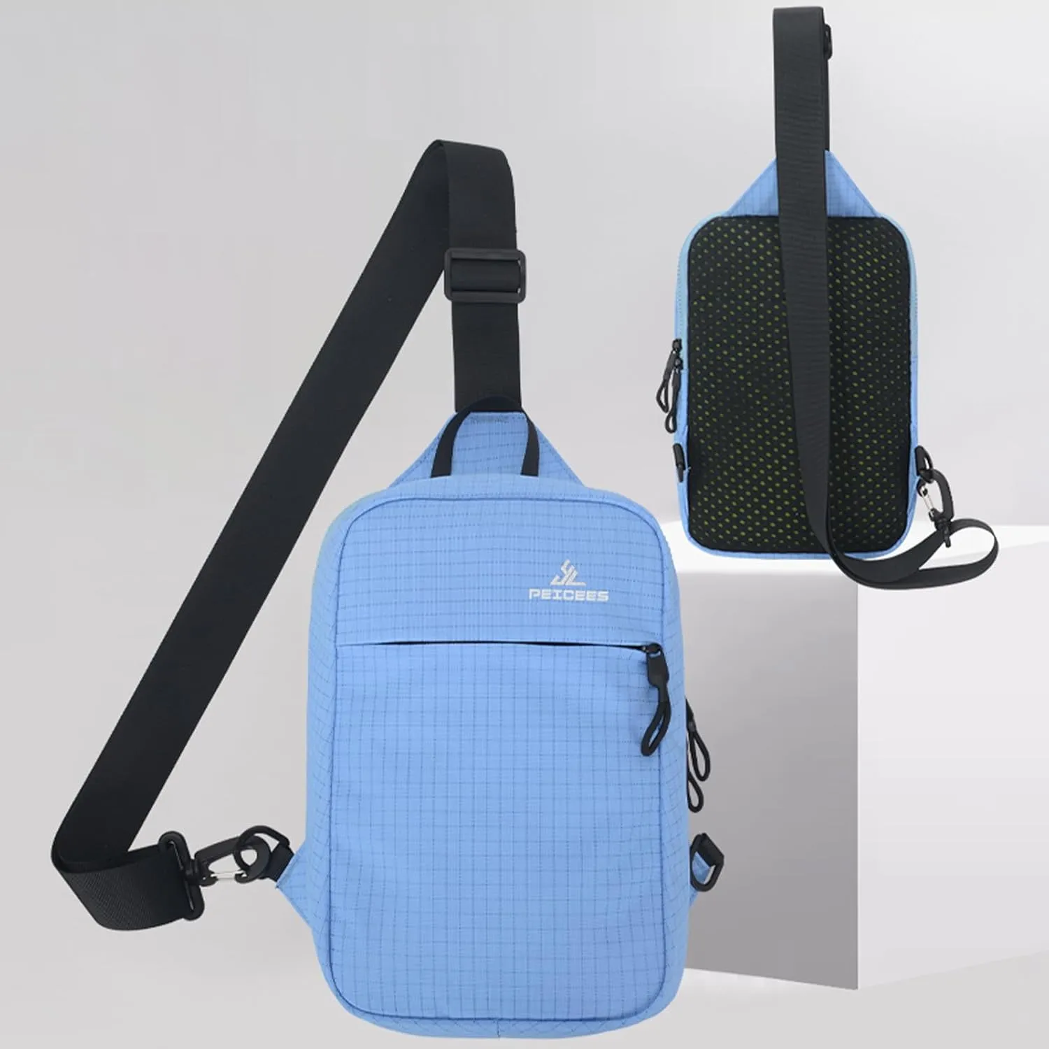 Peicees Small Sling Bag for Women Men Trendy Casual Phone Chest Bag Waterproof Crossbody Daypack