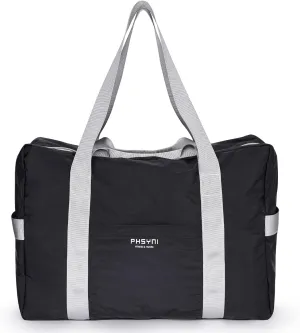 Personal Item Bag for Frontier Spirit Airlines 18x14x8, Under Seat Bags for Airplanes, Foldable Duffle Bag for Travel Fitness Swim Yoga Beach for Men Women, Black