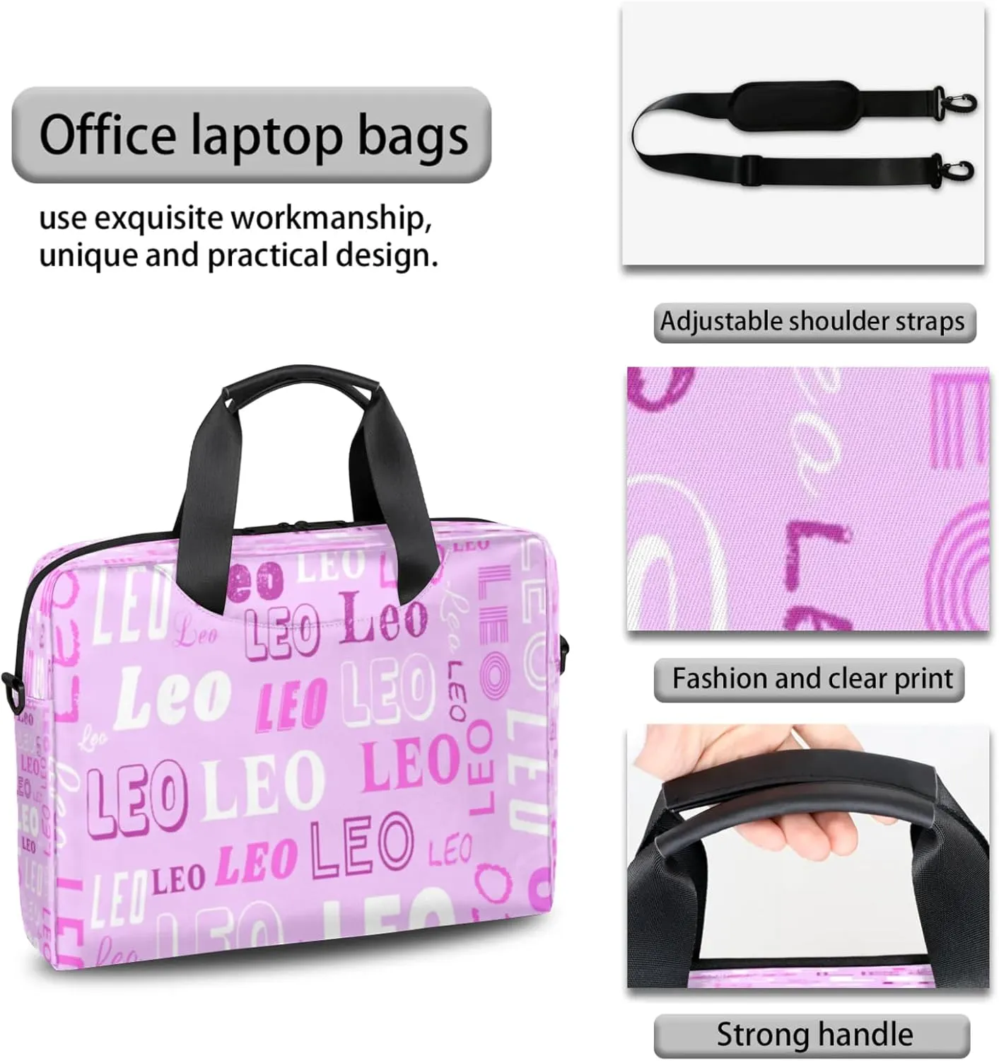 Personalized Picture Laptop Tote Custom Name Laptop Case Shoulder Bag Messenger Computer Bags Laptop Adjustable Shoulder