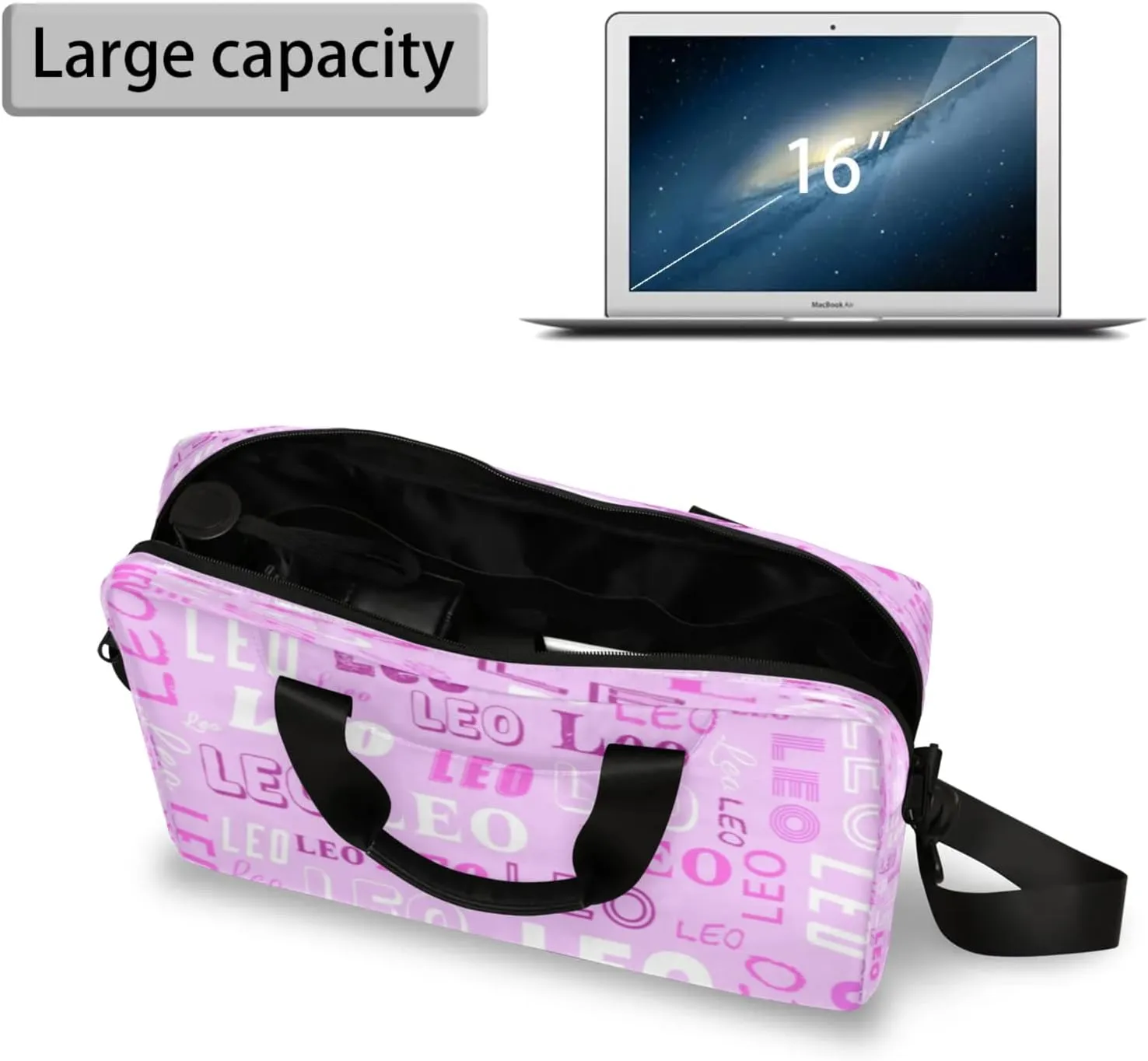 Personalized Picture Laptop Tote Custom Name Laptop Case Shoulder Bag Messenger Computer Bags Laptop Adjustable Shoulder