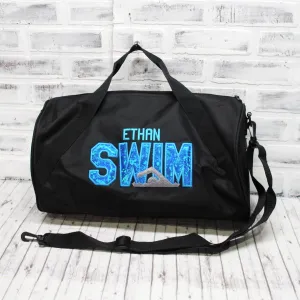 Personalized Swim Blue Shimmer Travel Bag
