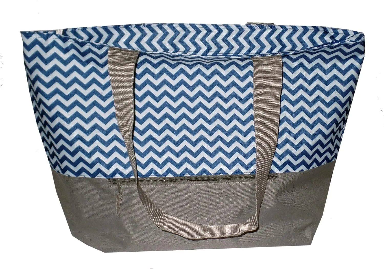 Personalized with Name XL Beach Tote Chevron Print Weekender Bag with Outer Zippered Pocket