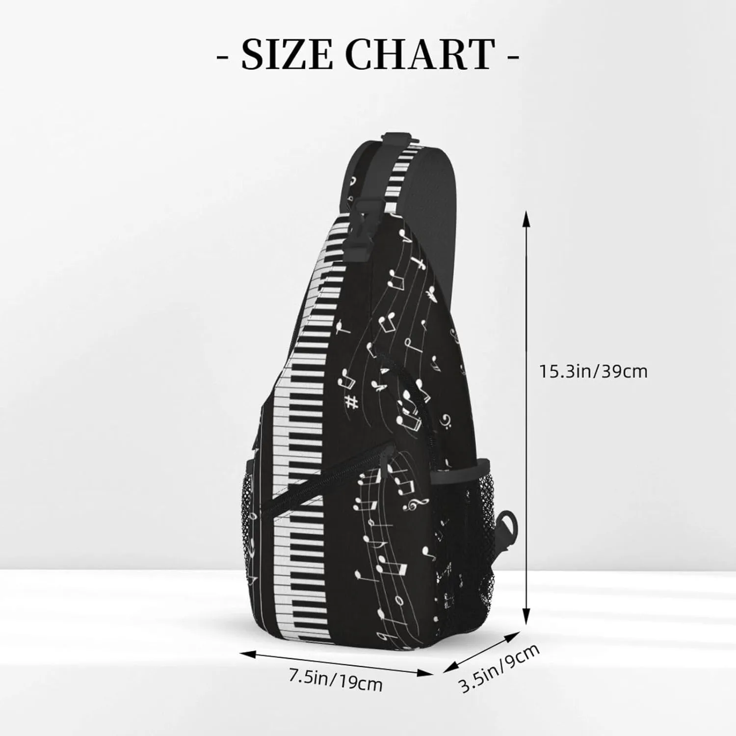 Piano Music Symbols Outdoor Crossbody Shoulder Bag For Unisex Young Adult Hiking Bicycling