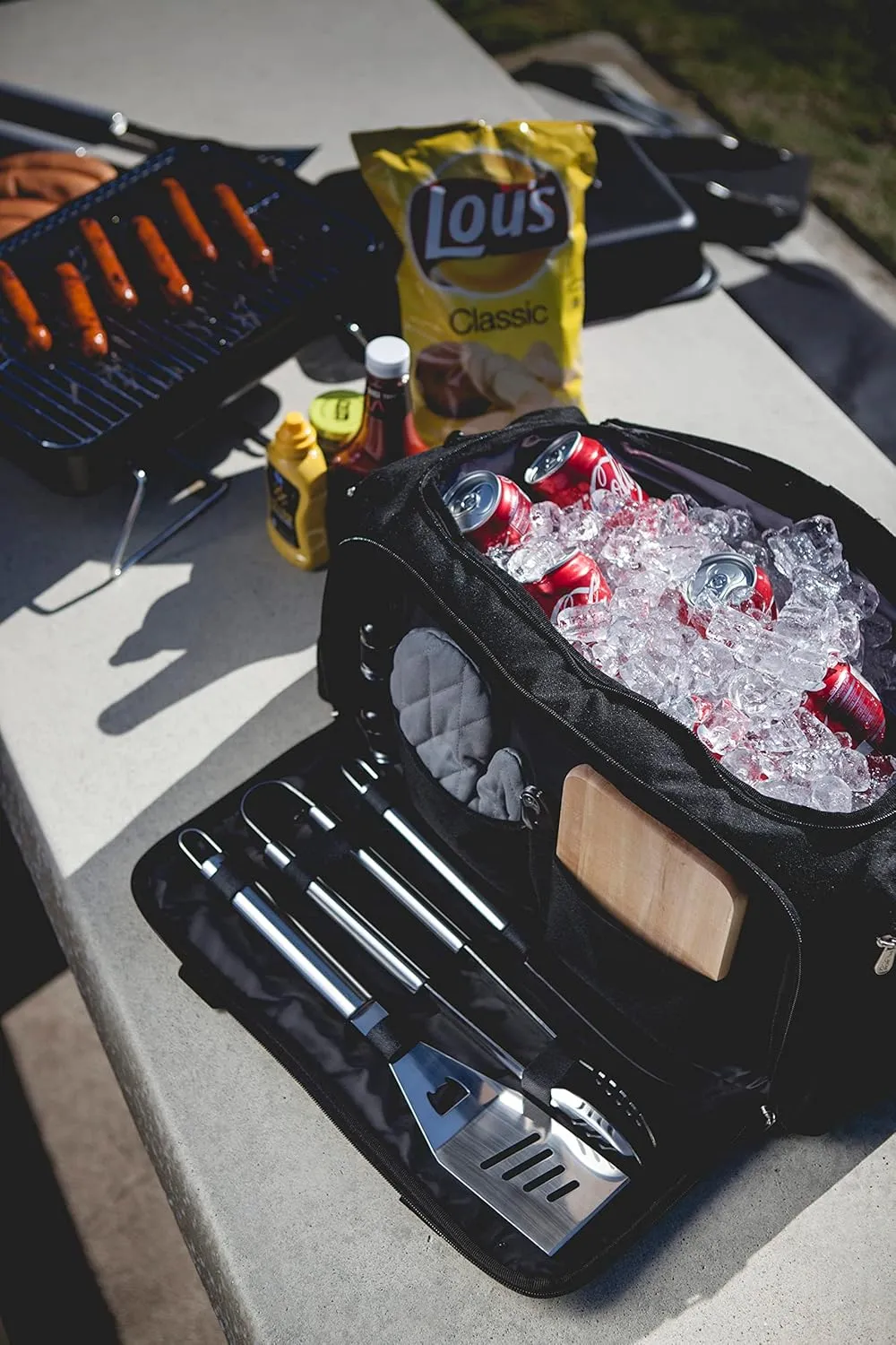 PICNIC TIME NCAA BBQ Kit Cooler Tote with Barbecue & Accessories