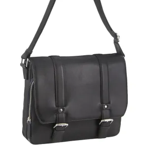 Pierre Cardin Pebbled Leather 13" Laptop Bag - Black