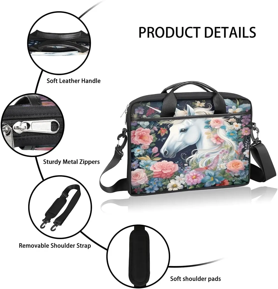 Piggy Pink 15 Inch Laptop Bag Laptop Shoulder Bag Computer Cases for Laptops or Tablets