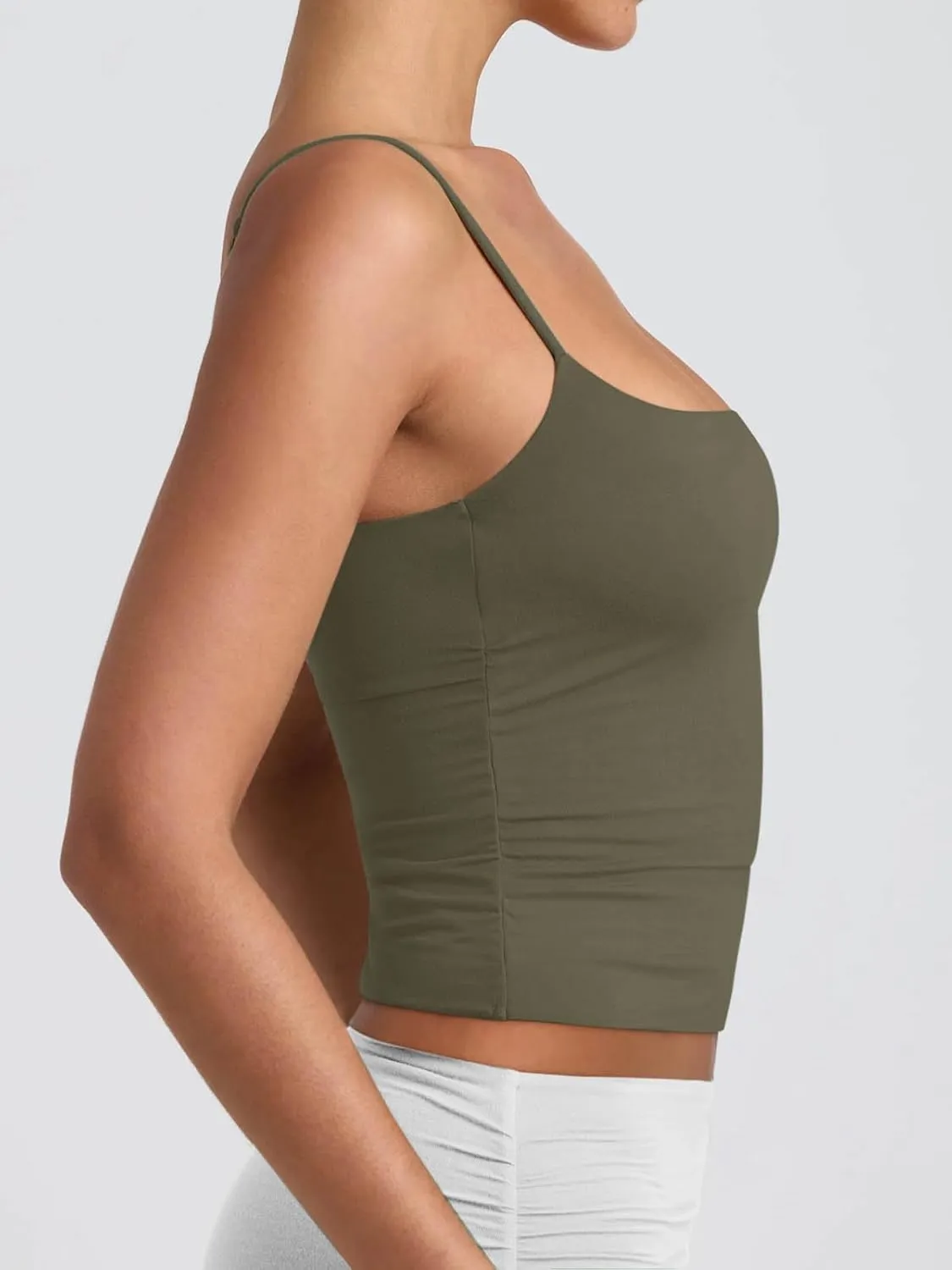 PINKMSTYLE Women's Basic Double Lined Scoop Neck Tank Tops Adjustable Cami Tank Summer Sleeveless Tops