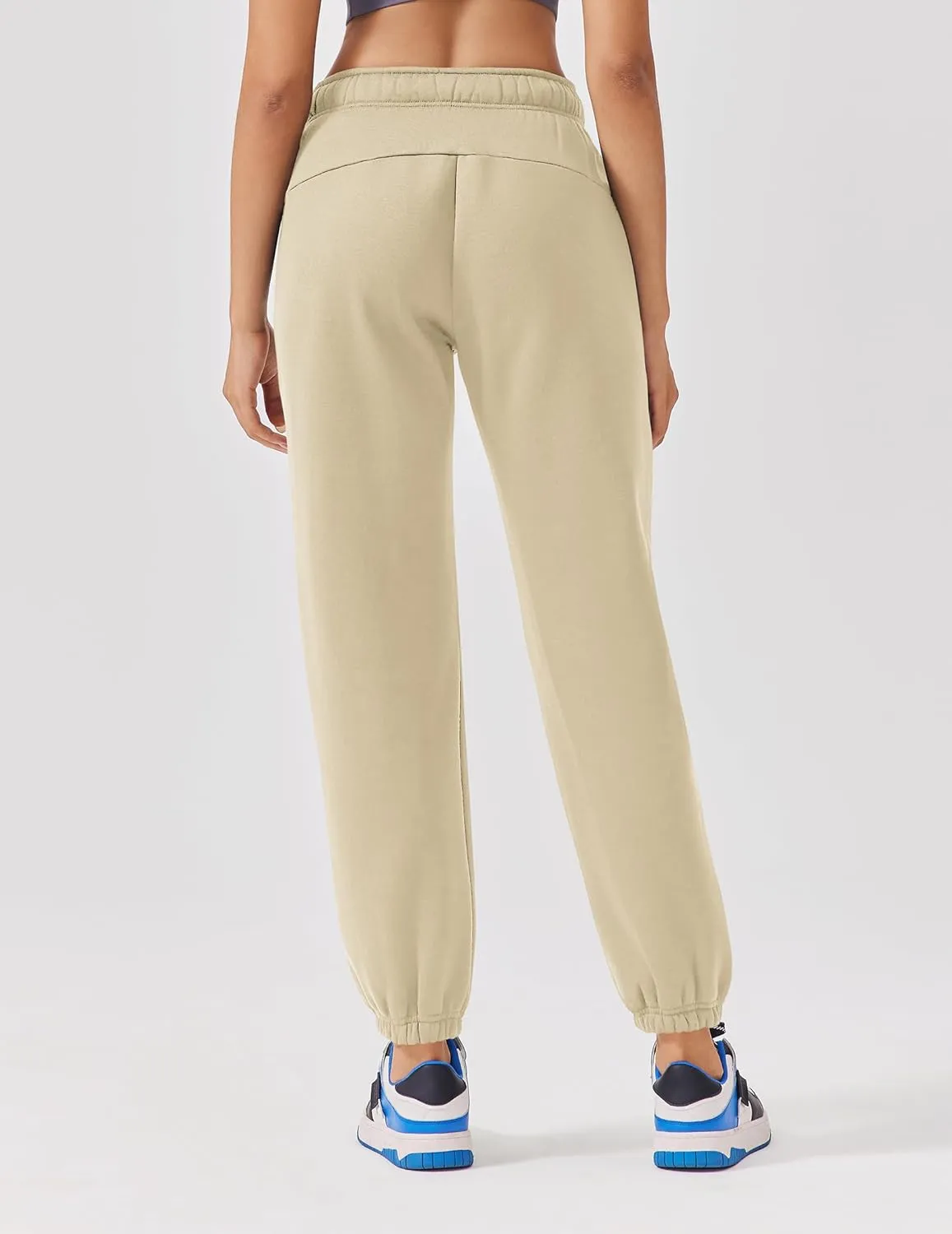 PINSPARK Womens Fleece Sweatpants Cinch Bottom Winter Sweat Pants High Waisted Joggers Pants with Pockets