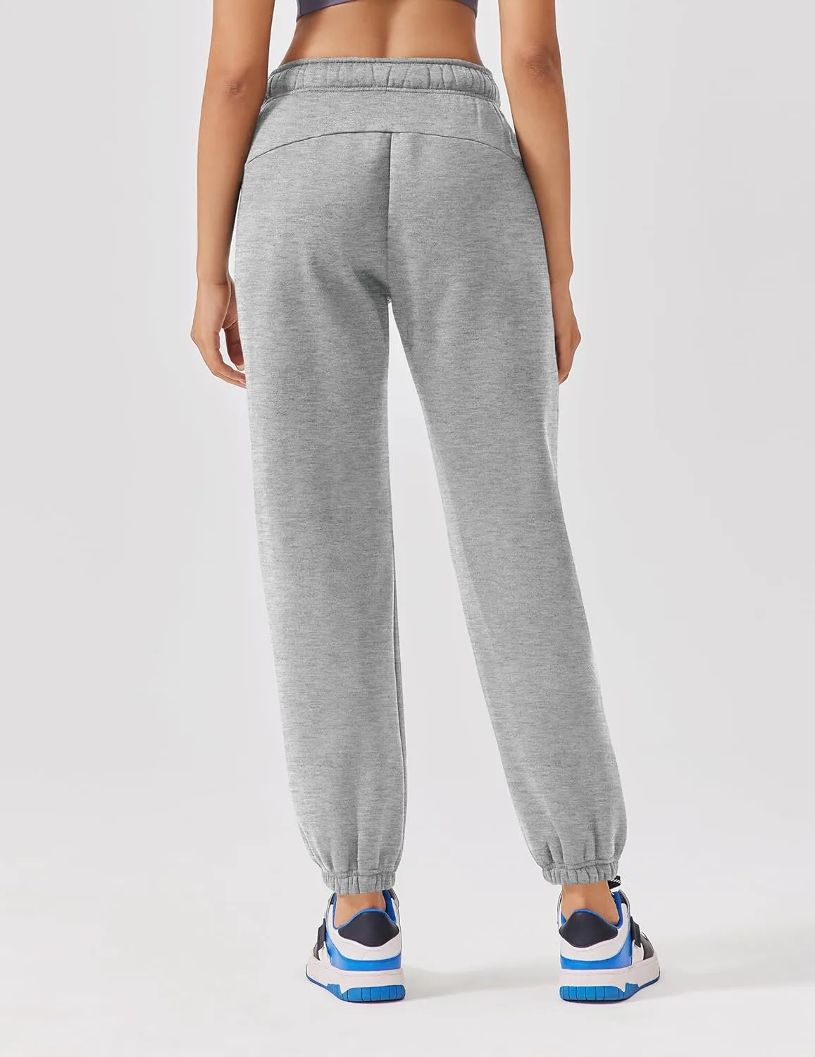 PINSPARK Womens Fleece Sweatpants Cinch Bottom Winter Sweat Pants High Waisted Joggers Pants with Pockets