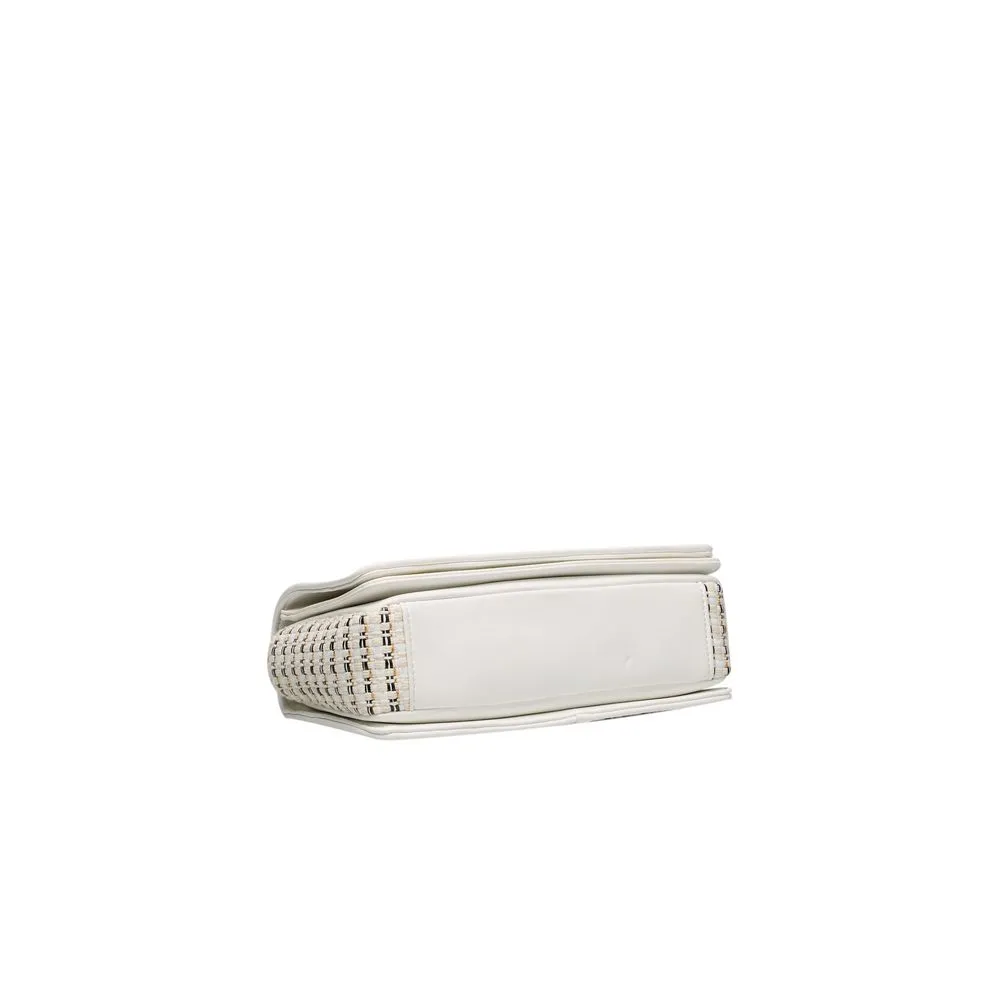 Polyethylene Crossbody Bag with Golden Details and Magnetic Closure