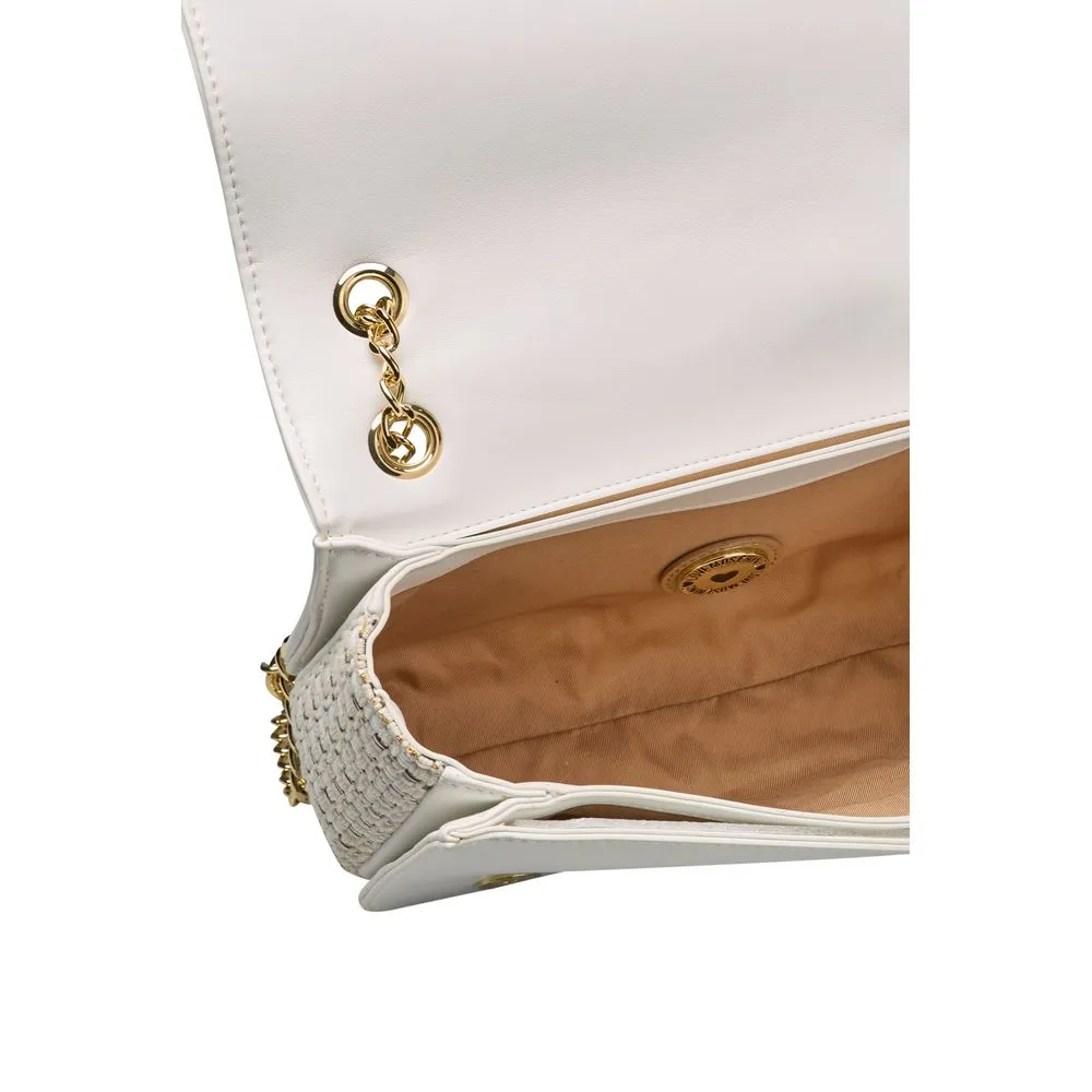 Polyethylene Crossbody Bag with Golden Details and Magnetic Closure