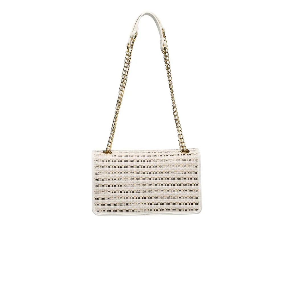 Polyethylene Crossbody Bag with Golden Details and Magnetic Closure