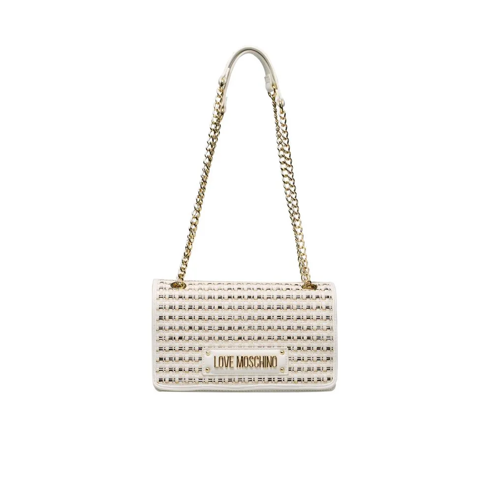 Polyethylene Crossbody Bag with Golden Details and Magnetic Closure