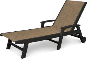 Polywood® Coastal Chaise, Black/Burlap Sling