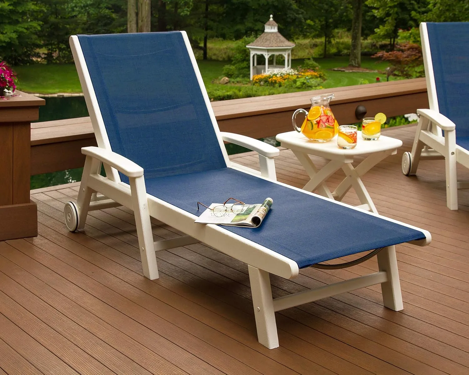 Polywood® Coastal Chaise, Black/Burlap Sling