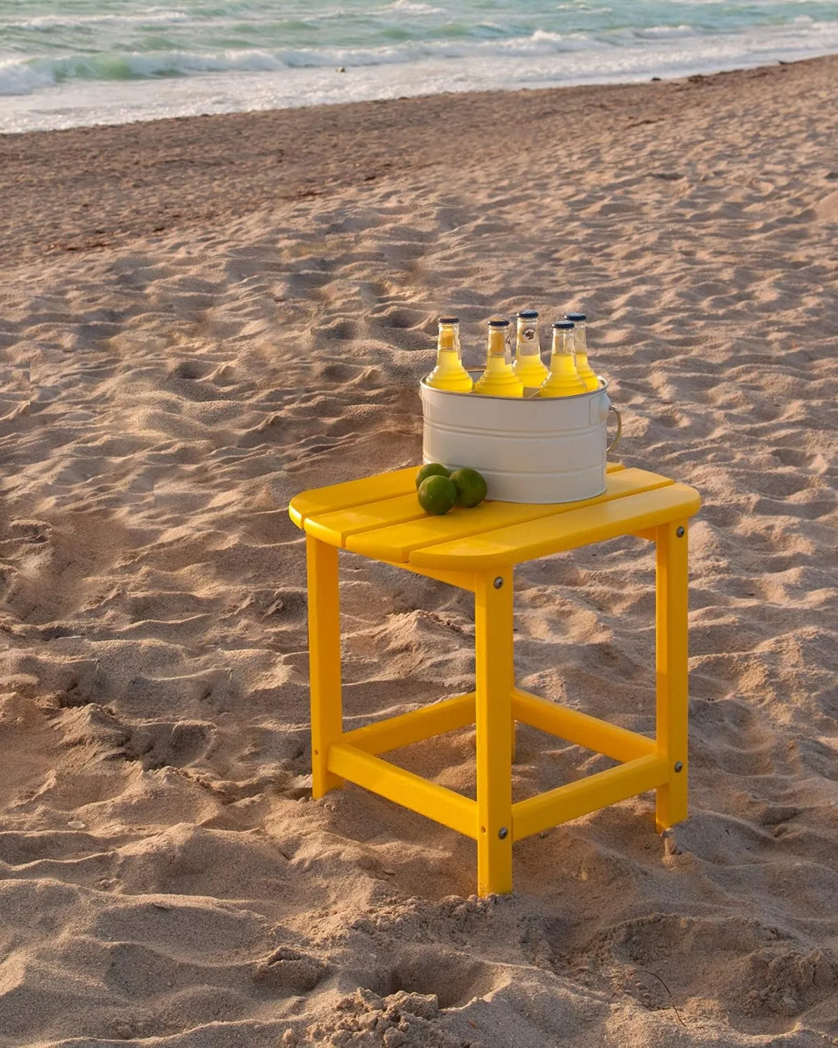 POLYWOOD SBT18LE South Beach 18" Outdoor Side Table, Lemon