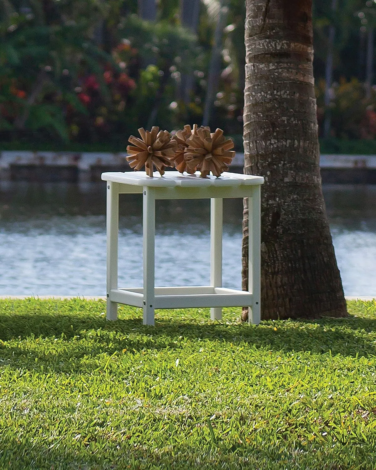 POLYWOOD SBT18LI South Beach 18" Outdoor Side Table, Lime